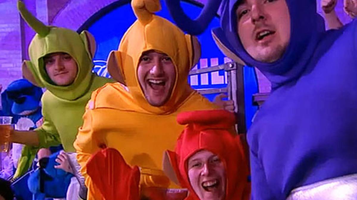 Auch die Teletubbies lieben den Dartssport.