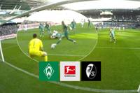 Werder Bremen verliert gegen Freiburg mit 0:1. Friedls Fußspitze fälscht den Treffer von Doan unhaltbar zum Freiburger Siegtreffer ab. 