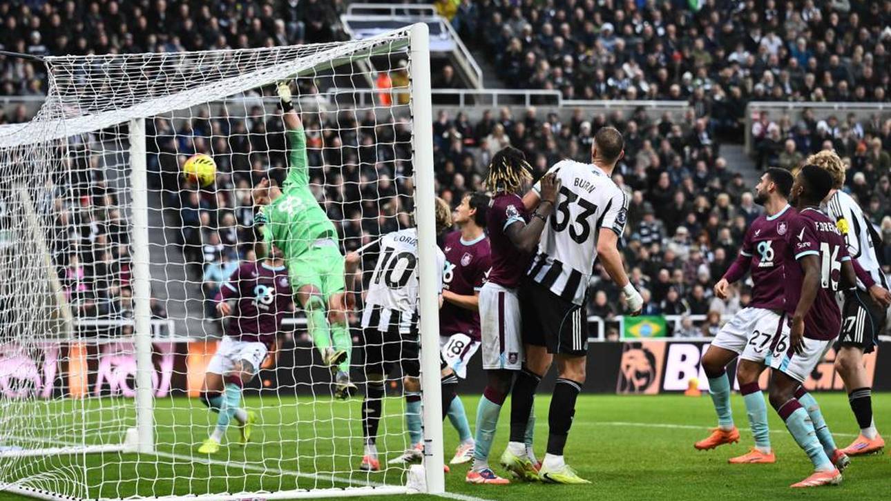 Bruno Guimaraes schoss den Ball von der Eckfahne in den oberen rechten Winkel