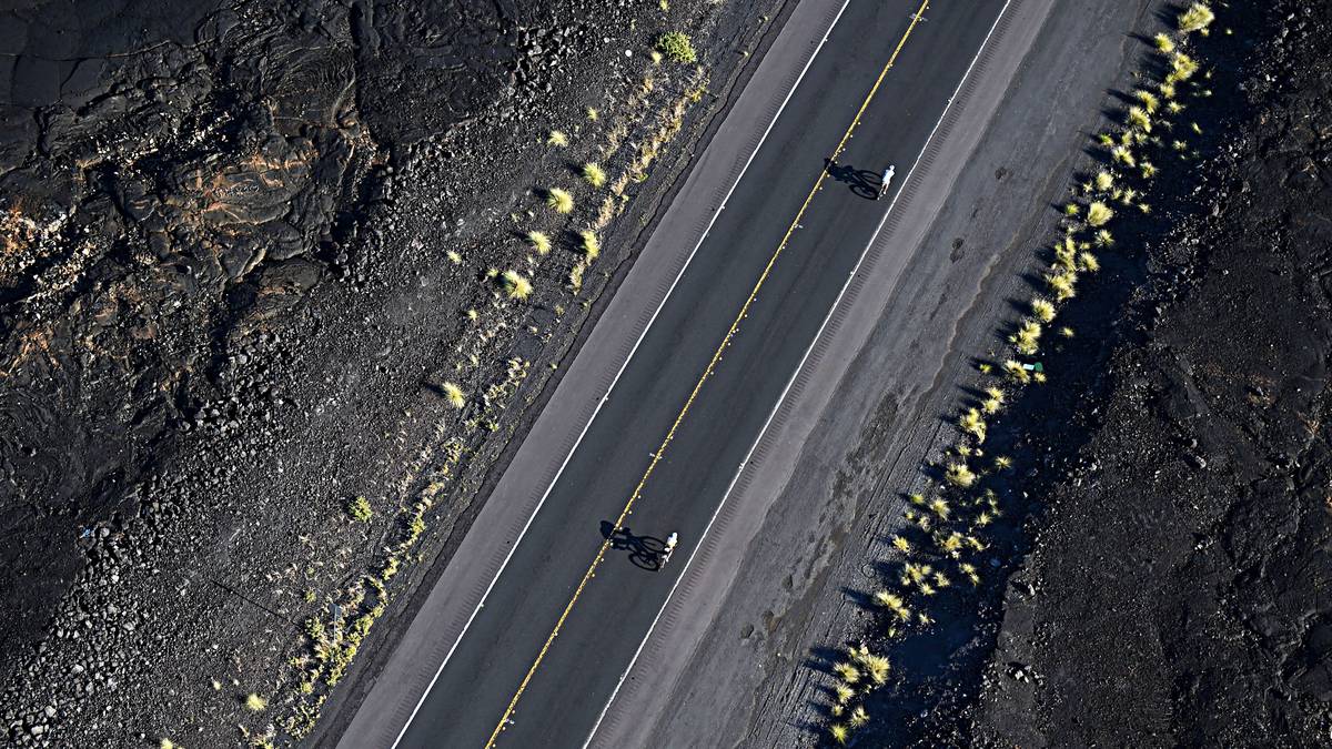 Die Radstrecke führt über 180,2 Kilometer größtenteils durch eine Lava-Wüste. Eine Vielzahl kleiner Hügel mit Anstiegen bis zu 6 Prozent sorgen für große Herausforderungen