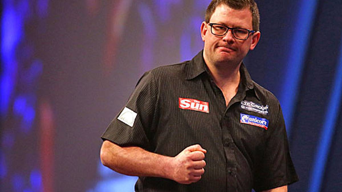 Nicht viel besser läuft es für James Wade. Hier freut er sich noch über einen gewonnenen Satz. Doch es sollte sein letzter sein.