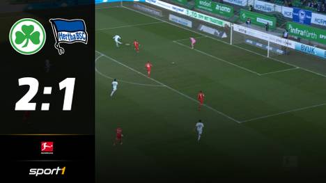Greuther Fürth schockte Hertha BSC schon in der ersten Minute, die Alte Dame wachte zu spät auf und befindet sich nach der 2:1-Niederlage weiterhin mitten im Abstiegskampf.