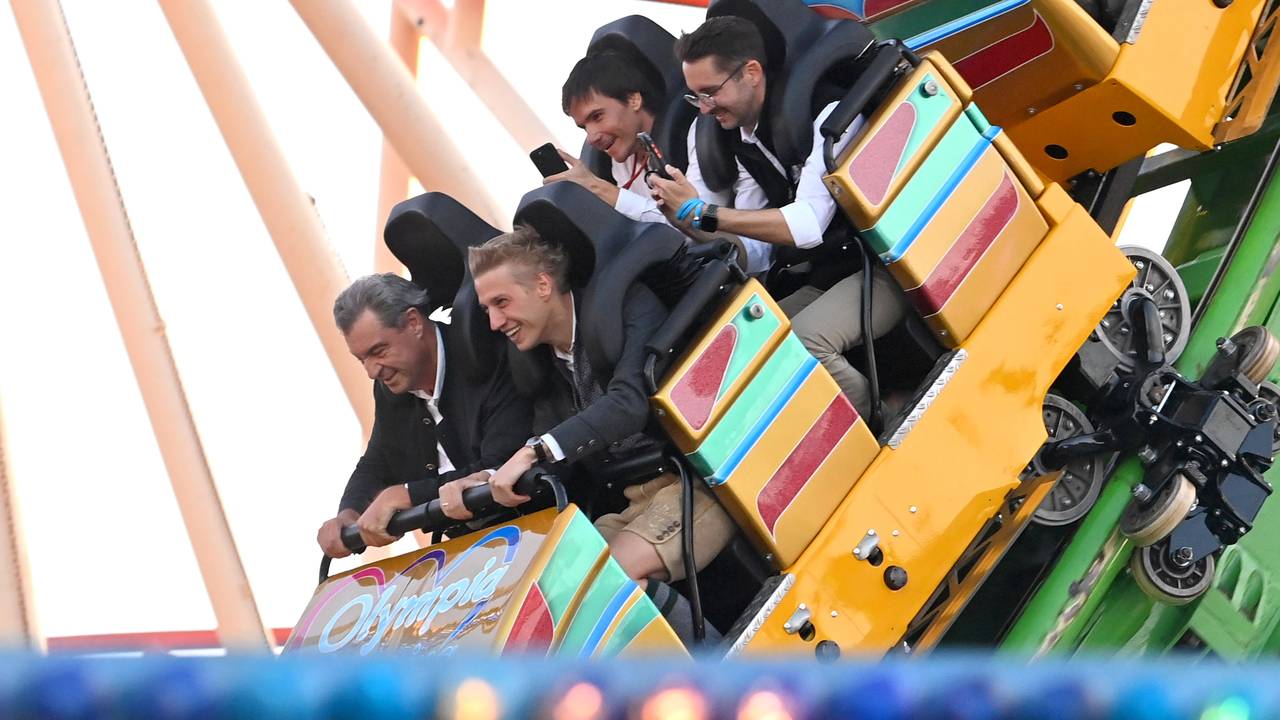 Für Olympia! Hier rauscht Söder mit 90 km/h durch die Luft