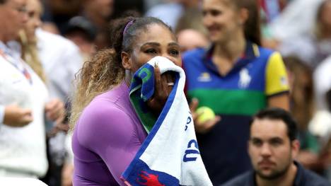 Serena Williams zeigt ihre Enttäschung nach dem verlorenen Finale der US Open 2019
