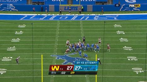 In einer irren Schlussphase setzten sich die Detroit Lions gegen Washington durch. Ein Field Goal aus 59 Yards bringt am Ende die Entscheidung.