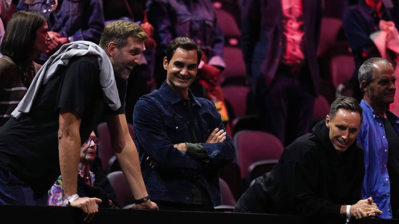 Basketball-Legende Dirk Nowitzki war beim Laver Cup zu Gast