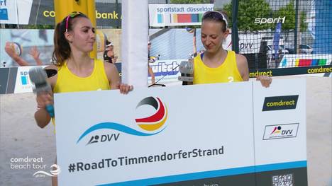 Das Beach-Duo Kotzan/Niemcyzk kann sich das dritte Qualifikations-Ticket für das Final-Turnier am Timmendorfer Strand sichern. Gegen das Zwillings-Team Overlänger/Overlänger setzten sie sich in drei Sätzen am Ende überzeugend durch.