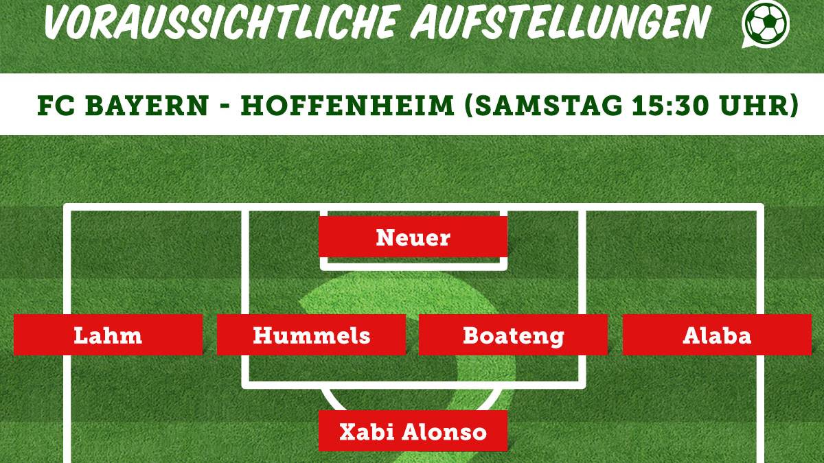 FC Bayern - TSG Hoffenheim (Sa., 15.30 Uhr)