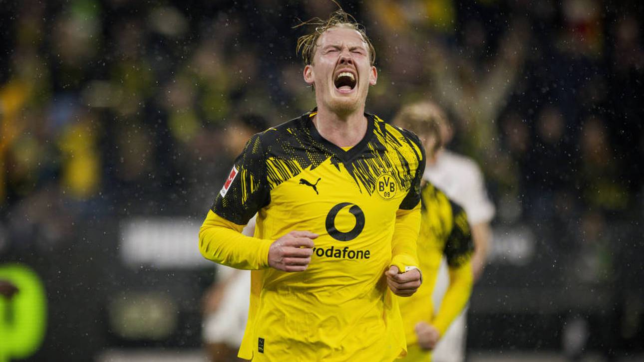 Julian Brandt freut sich über seinen Treffer gegen Hoffenheim