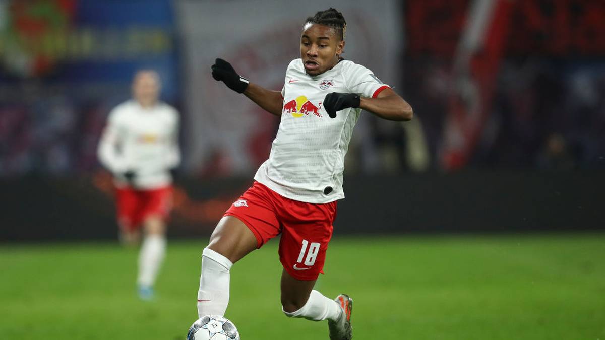 LEIPZIG, GERMANY - NOVEMBER 23: Christopher Nkunku of RB Leipzig controls the ball during the Bundesliga match between RB Leipzig and 1. FC Koeln at Red Bull Arena on November 23, 2019 in Leipzig, Germany. (Photo by Maja Hitij/Bongarts/Getty Images)