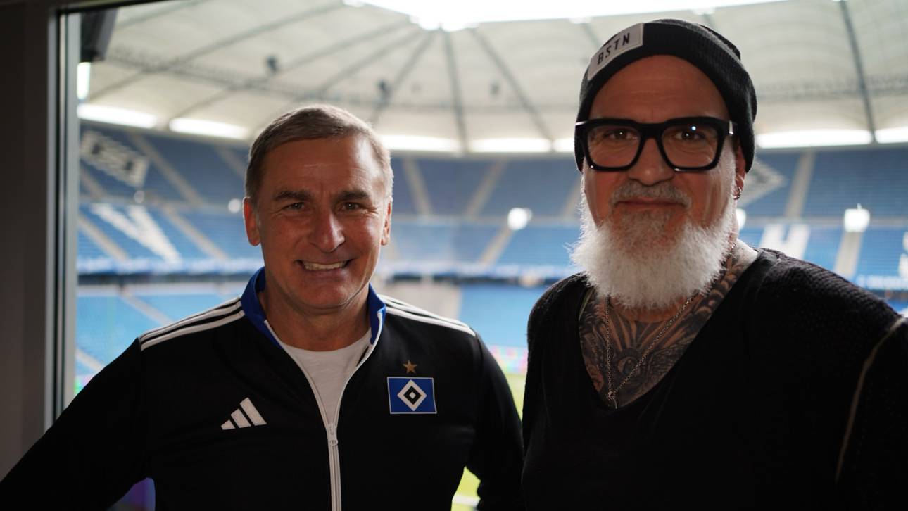 Stefan Kuntz (l.) und SPORT1-Reporter Reinhard Franke (r.)