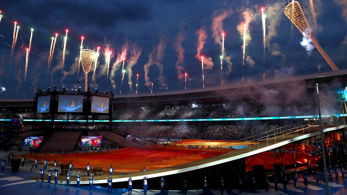 Bereits am Freitag werden die zweiten Europaspiele im Dinamo National Olympic Stadium in Minsk eröffnet. Ein prächtiges Feuerwerk darf nicht fehlen