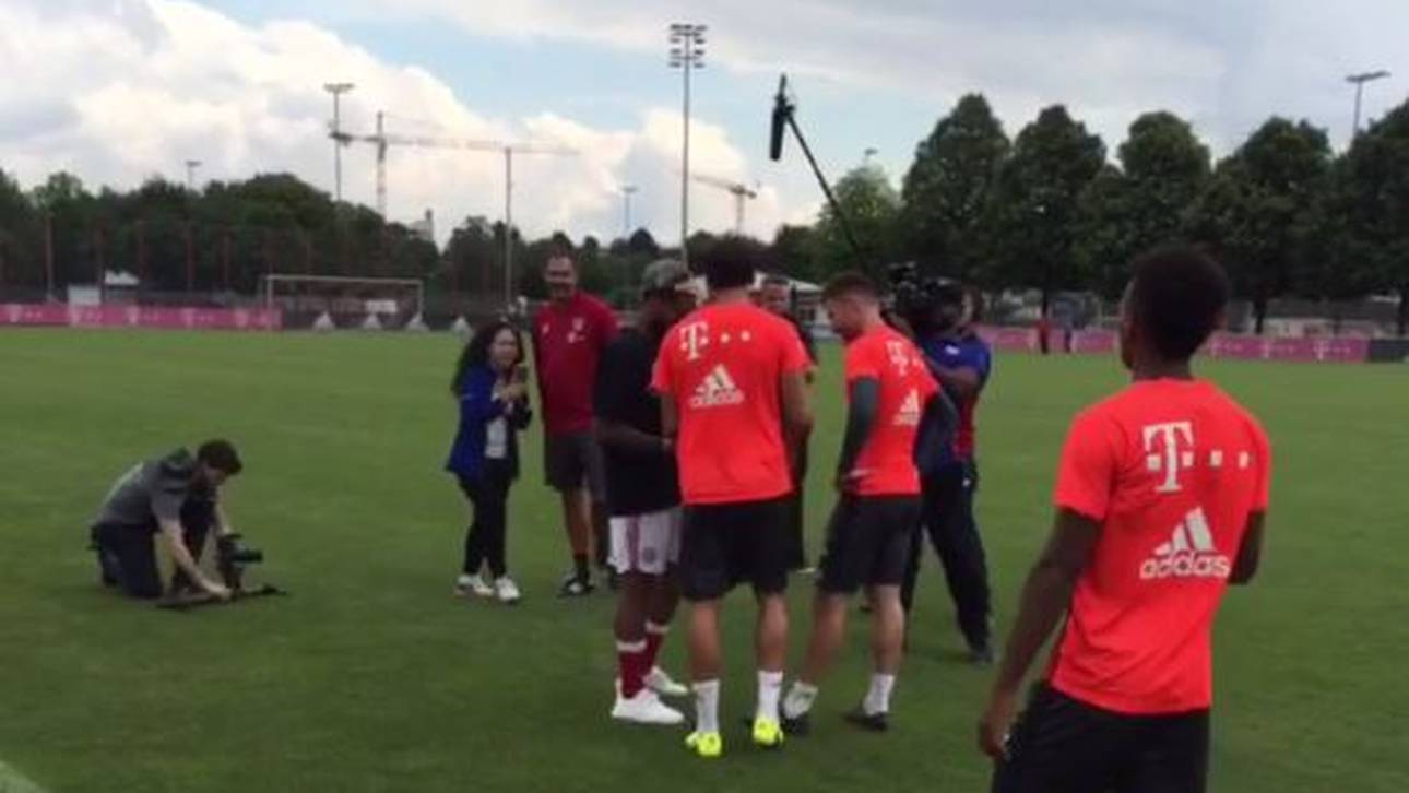 Beckham zu Gast im Bayern-Training