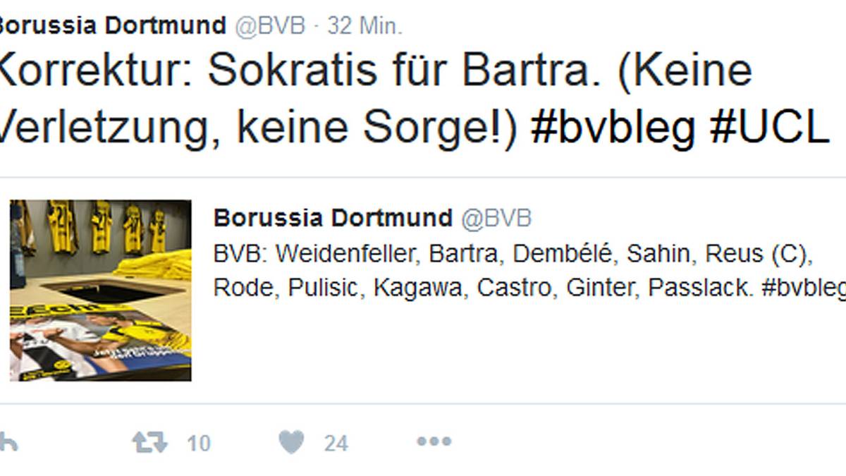Aufstellungs-Panne bei Borussia Dortmund