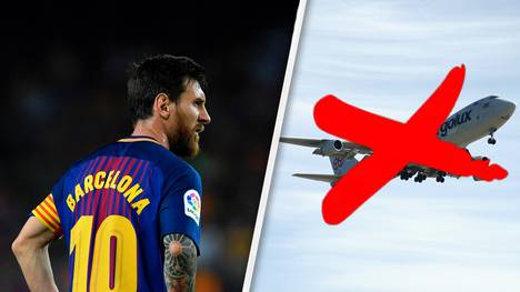 Barcelonas Superstars Lionel Messi zeigt nach einem Tor in den Himmel