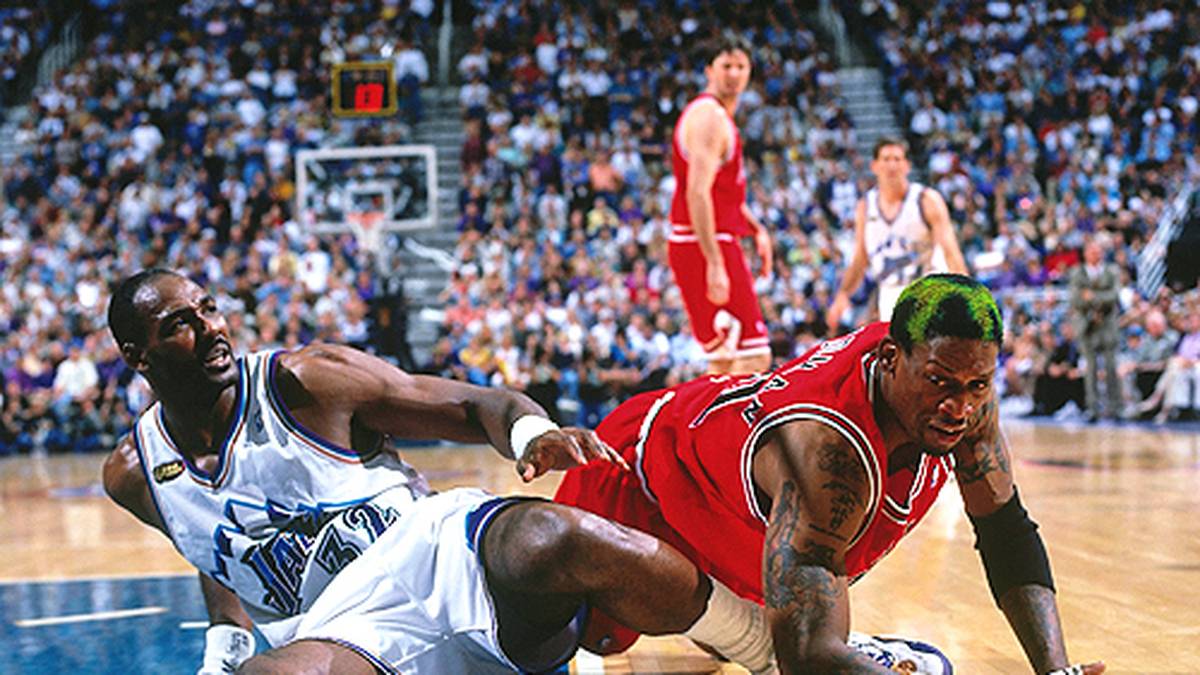 Im Finale 1998 darf sich Rodman erneut mit dem "Mailman" messen