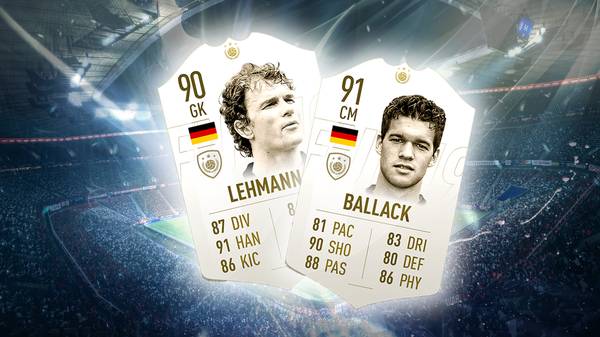 Auch in FIFA 19 wird es die beliebten ICON bzw. Legenden-Karten geben. Unter den Neulingen sind auch Deutsche wie Michael Ballack & Jens Lehmann zu finden.