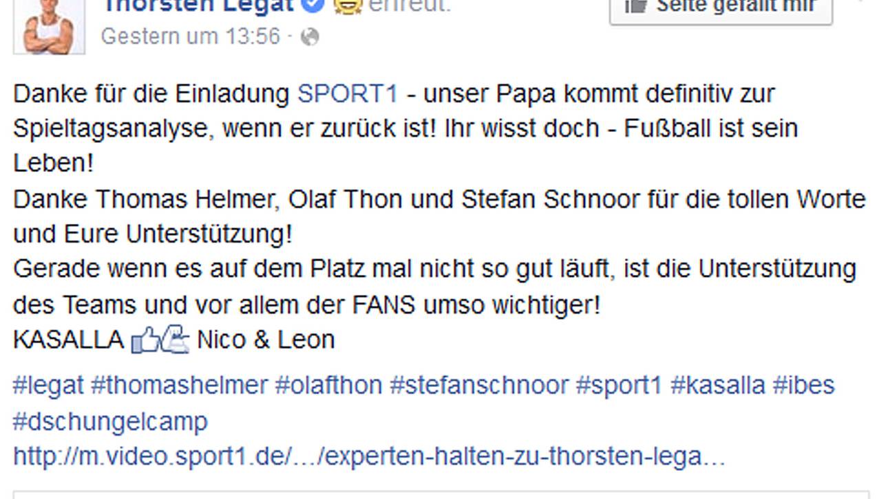 Facebook-Post von Thorsten Legat