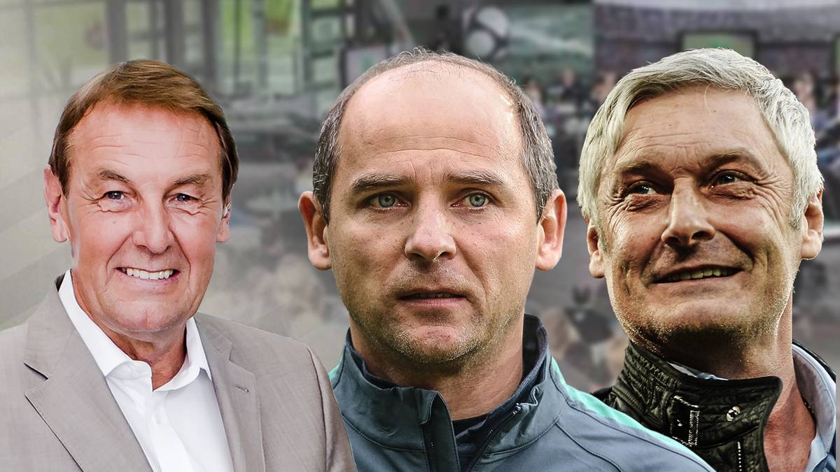 Jörg Wontorra begrüßt Viktor Skripnik und Armin Veh im Volkswagen Doppelpass