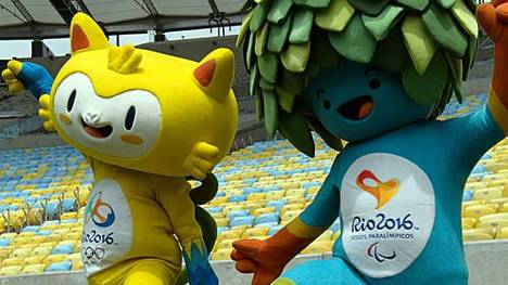Die Makottchen der Olympischen Spiele in Rio heißen Vinicius (l.) und Tom 