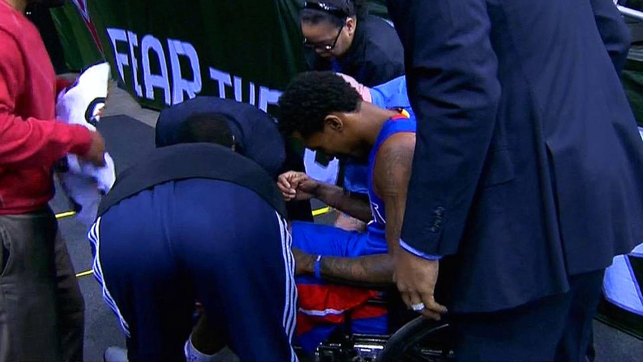 Jennings nach Fehltritt im Rollstuhl