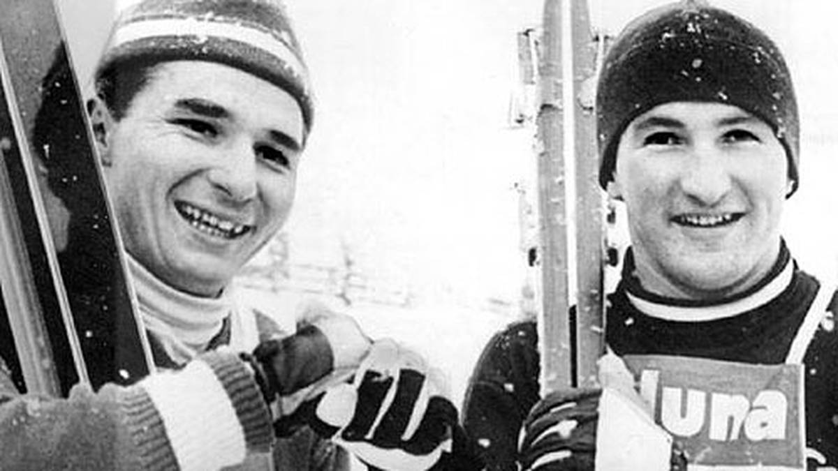 Der Norweger Björn Wirkola (r.) gewinnt Ende der 60er die Tournee drei Mal hintereinander