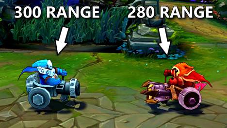 League of Legends: Blaue Cannon-Minions haben mehr Reichweite als rote 