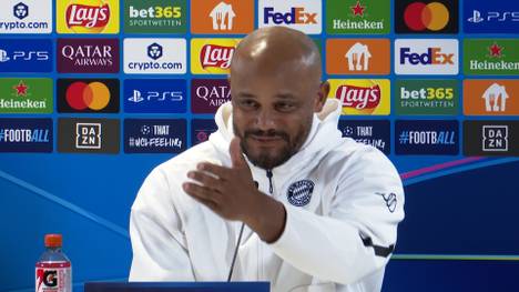 Auf der Pressekonferenz vor dem Champions-League-Rückspiel gegen Real Madrid wird Bayerns Trainer Vincent Kompany zu einem möglichen Halbfinale befragt. Der Coach wiegelt ab.