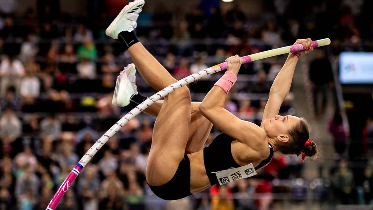 Sarah Vogel bei den deutschen Leichtathletik-Hallenmeisterschaften in Leipzig