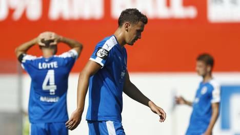 Matthias Rahn von den Sportfreunden Lotte verletzte sich gegen Leverkusen schwer am Knie