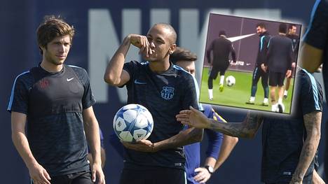 Neymar und Teamkollegen im Training