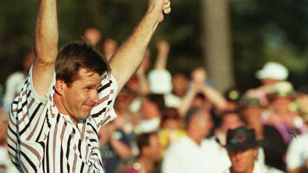 Bei den US-Masters 1996 verspielte der australische Golfer Greg Norman elf Schläge in einer Runde. Sein Kontrahent Nick Faldo (Foto)  profitierte von den Fehlern des "weißen Hai" und sicherte sich den Sieg im Turnier und eine der ungewöhnlichsten Aufholjagden der Geschichte