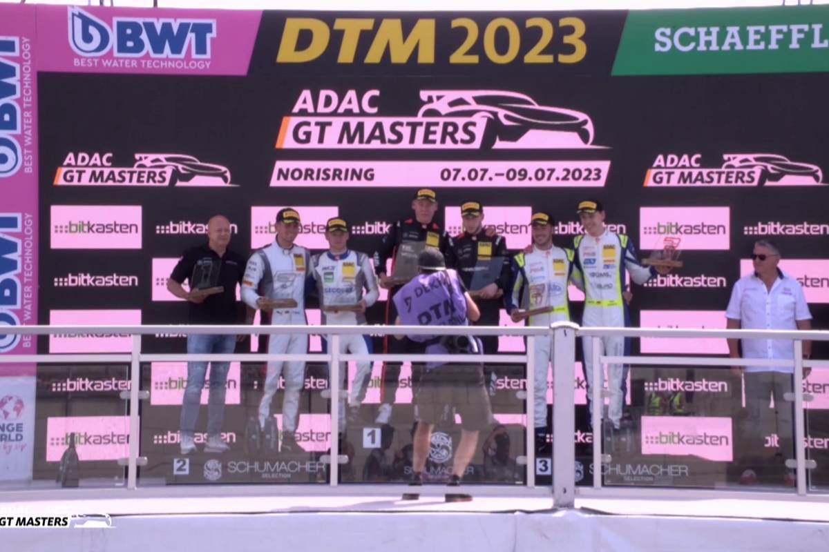 Die Landgraf Motorsport-Piloten Salman Owega und Elias Seppänen feiern im ersten Lauf auf dem Norisring den ersten Rennsieg im ADAC GT Masters.