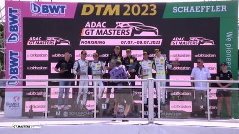 Die Landgraf Motorsport-Piloten Salman Owega und Elias Seppänen feiern im ersten Lauf auf dem Norisring den ersten Rennsieg im ADAC GT Masters.