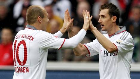 Bald auch zusammen auf dem Tennisplatz? Arjen Robben (l.) und Miroslav Klose 