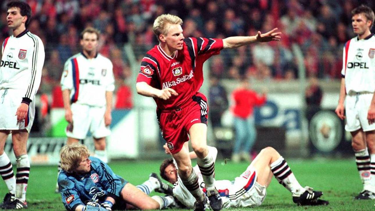 Leverkusen-Stürmer Markus Feldhoff ließ den Rekordmeister beim 5:2 Sieg verzweifeln