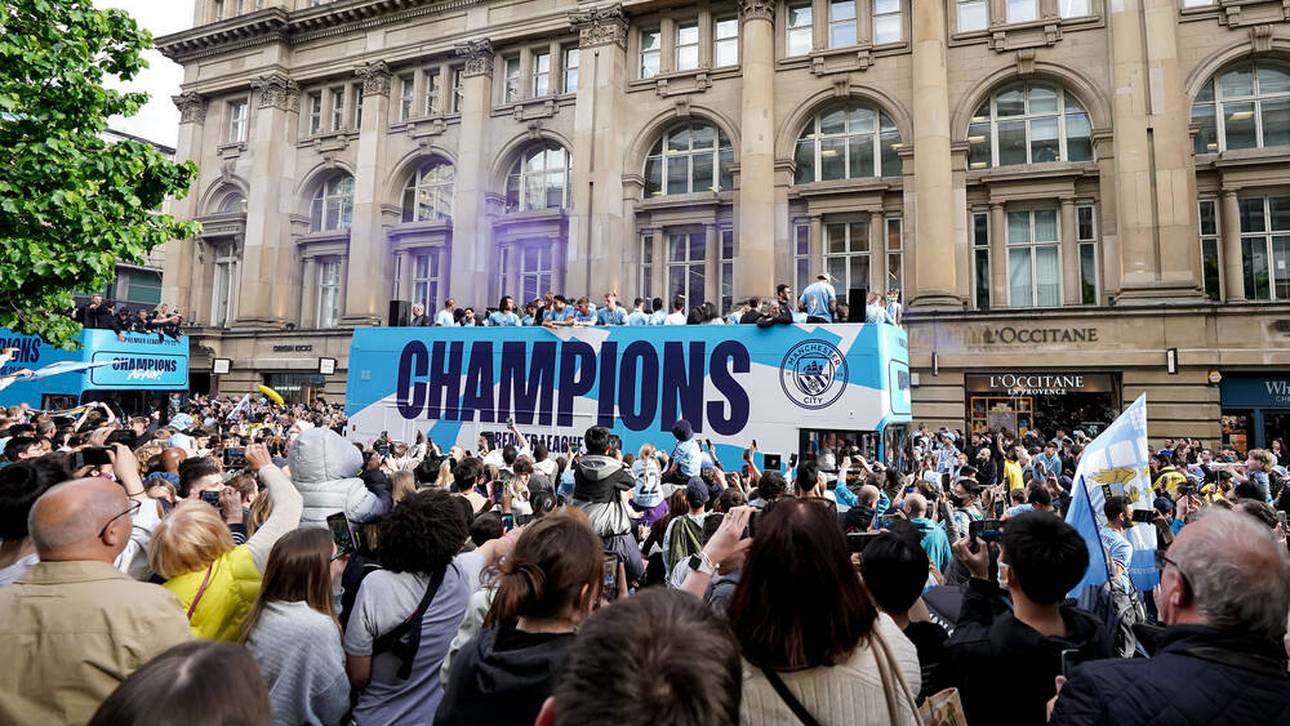 So läuft Citys-Triple Feier