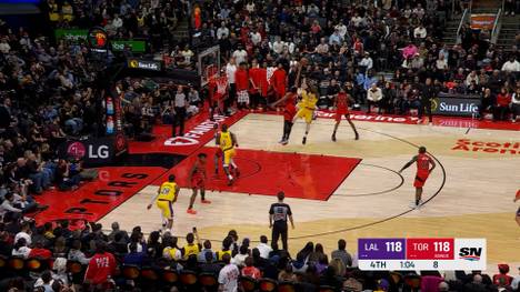 Beim NBA-Spiel zwischen den Los Angeles Lakers und den Toronto Raptors hat LeBron James einen maßgeblichen Anteil am Last-Minute-Sieg. Jedoch reißt dadurch eine lange Serie des Altmeisters.