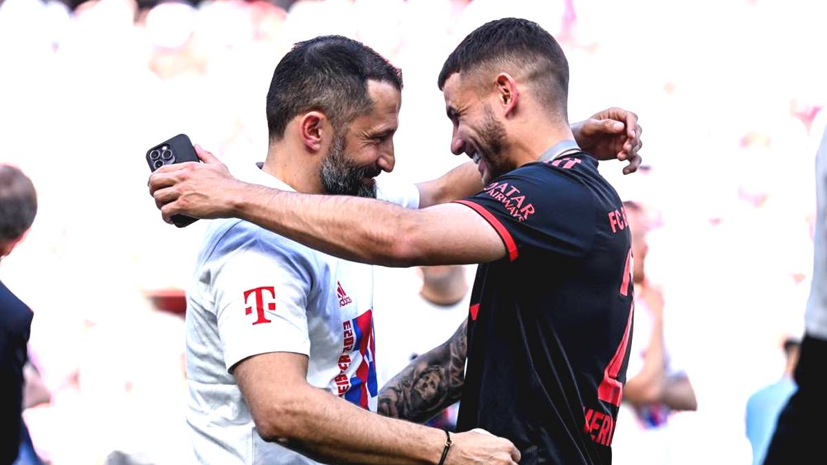 Hasan Salihamidzic und Lucas Hernandez bei ihrem letzten Spiel für den FC Bayern