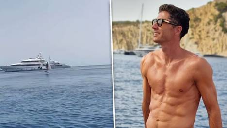 Auch wenn der Transferpoker um Robert Lewandowski im Moment immer heißer wird, lässt sich der 33-Jährige im Urlaub nicht aus der Ruhe bringen und macht eine ziemlich coole Figur auf seinem Surfbrett.