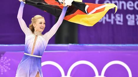 Savchenko nach ihrem Olympiasieg 2018