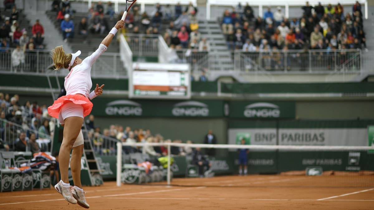 Perfekte Technik. Die Ukrainerin Lesya Tsurenko zeigt einen fulminanten Aufschlag