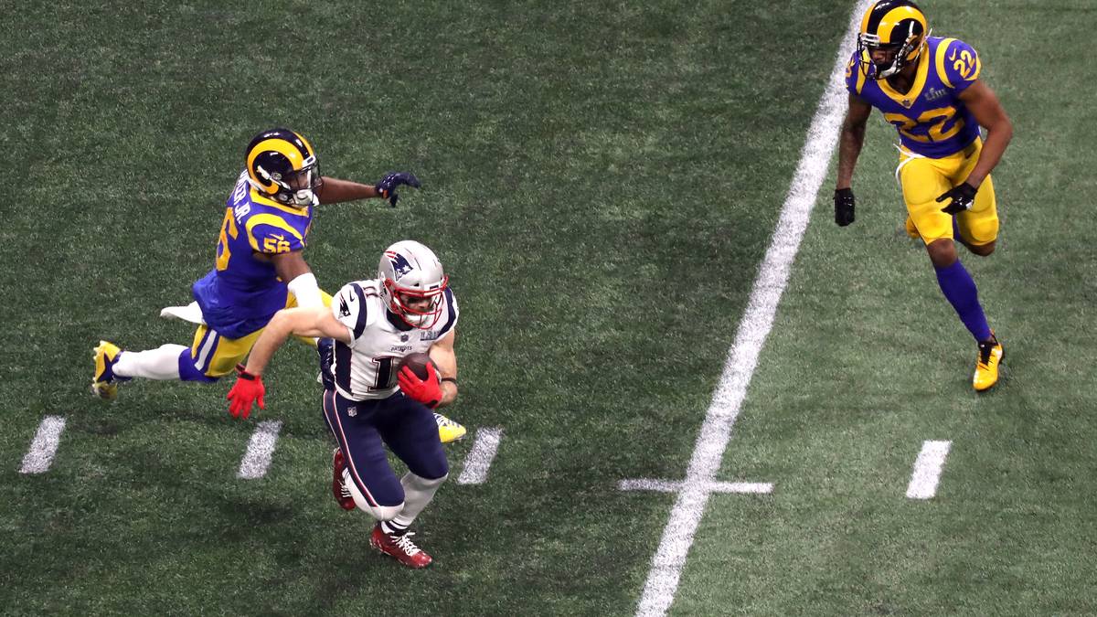 Auf der anderen Seite wird die Defense von Julian Edelman regelrecht vorgeführt. Zehn Catches für insgesamt 141 Yards stehen am Ende für ihn zu Buche