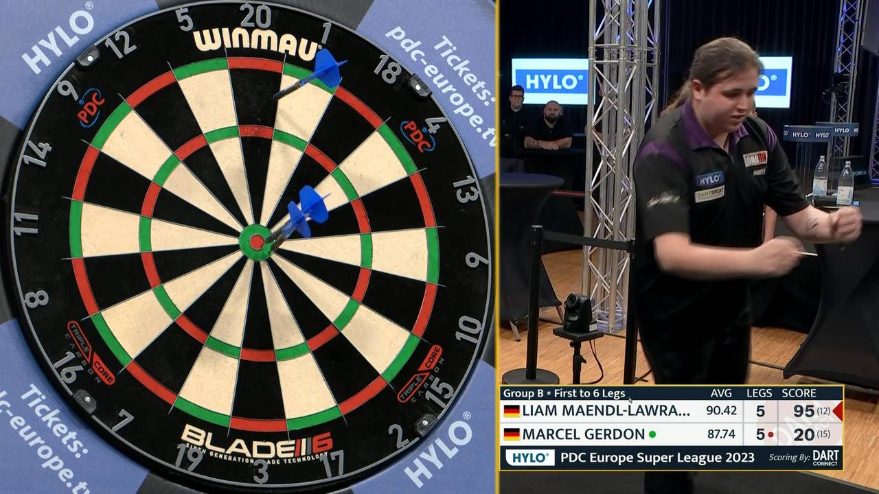 PDC Europe Super League: Liam Maendl-Lawrance mit dem Bull-Finish im Decider