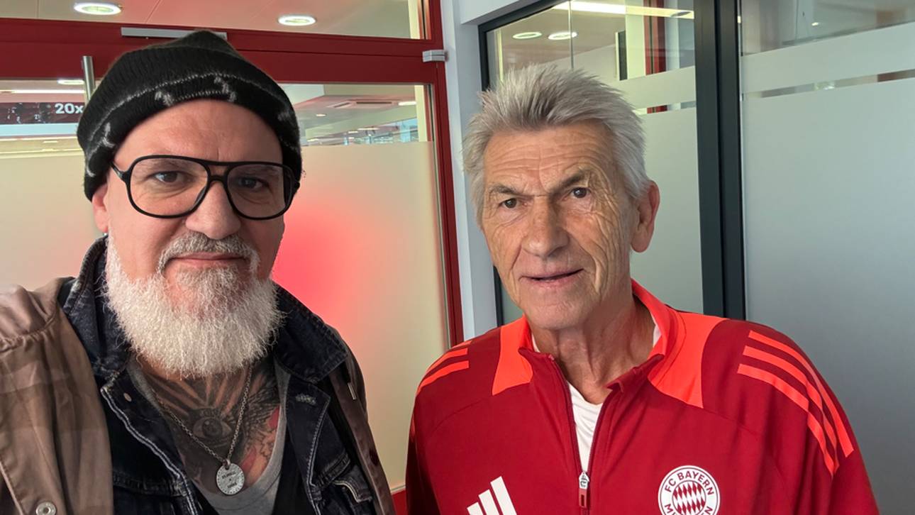 SPORT1-Reporter Reinhard Franke (l.) traf Klaus Augenthaler (r.)