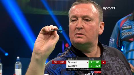 Fast gelingt Glen Durrant ein Whitewash gegen Daryl Gurney - am Ende lässt der Spitzenreiter aber nichts anbrennen.
