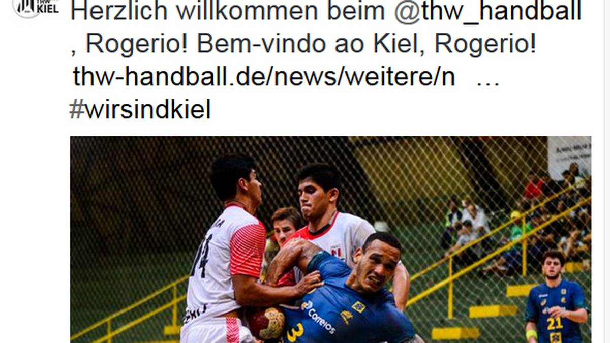 THW KIEL: Handball-Rekordmeister THW Kiel treibt seine Kaderplanung für die kommende Saison weiter voran. Die Norddeutschen haben den brasilianischen Junioren-Nationalspieler Rogerio Moraes Ferreira nach einem Probetraining unter Vertrag genommen. Der 21 Jahre alte Kreisläufer erhält in Kiel einen Einjahresvertrag plus Option auf zwei weitere Spielzeiten. "Rogerio bringt unglaubliche körperliche Voraussetzungen mit und ist vielleicht das größte Talent auf seiner Position", sagte THW-Trainer Alfred Gislason über den 2,04 m großen Ferreira