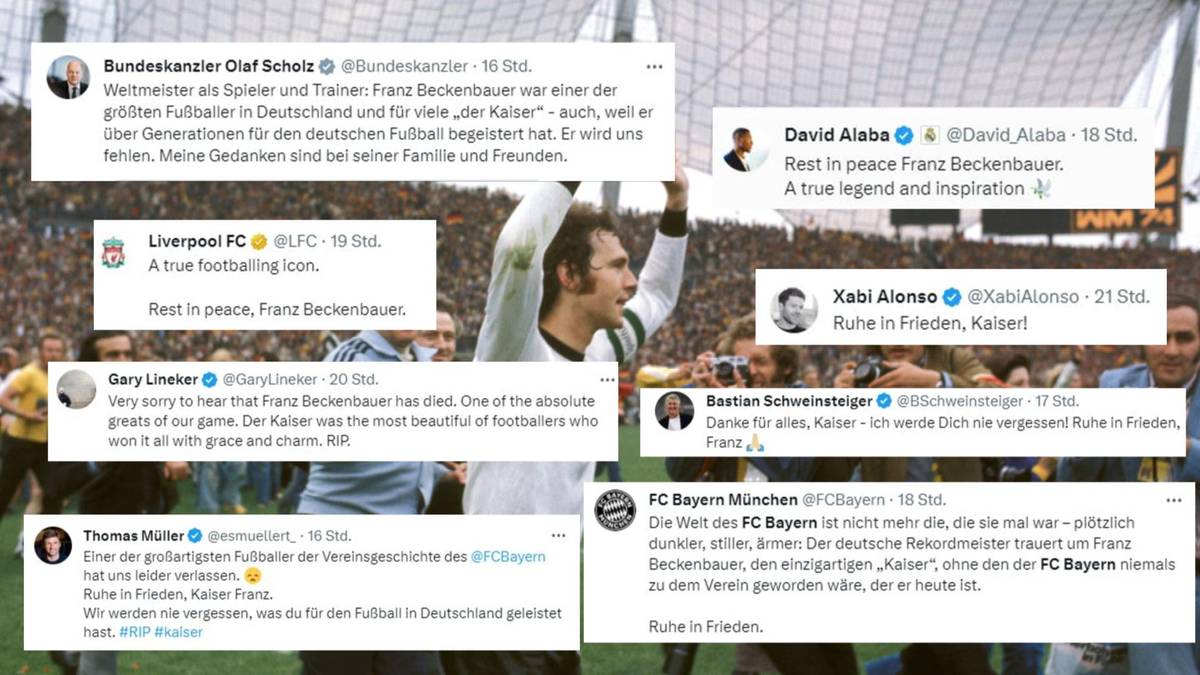 So reagiert die Fußball-Welt auf den Tod von Franz Beckenbauer