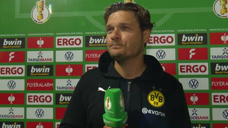 Edin Terzic von Borussia Dortmund blickt zufrieden auf den 3:0 Erfolg über den TSV 1860 München in der ersten Runde des DFB-Pokal.