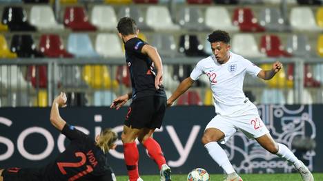 Jadon Sancho (r.) gab gegen Kroatien sein Debüt für England